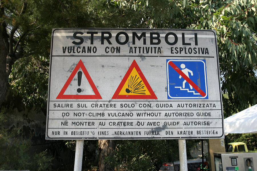 Stromboli Warntafel